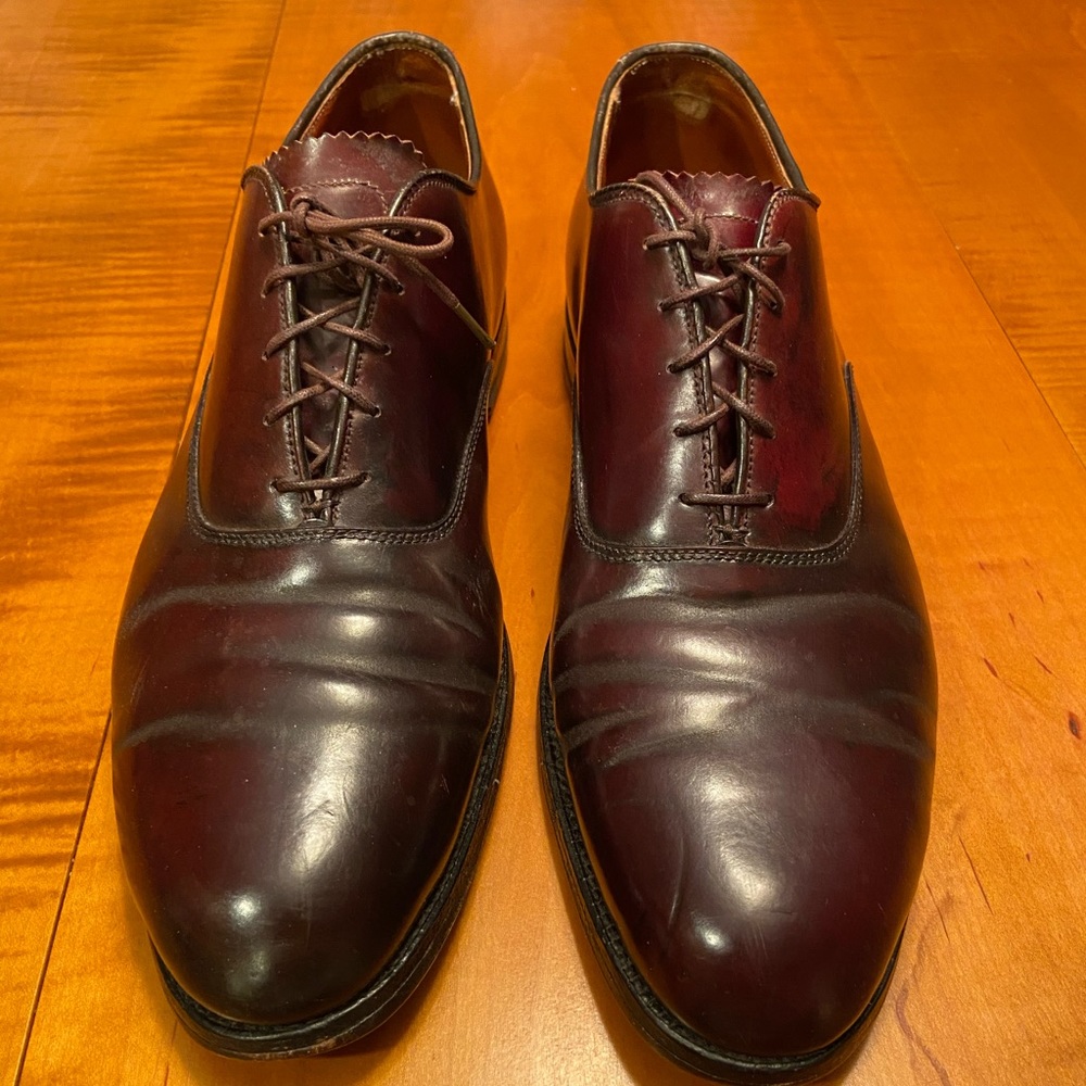 Alden men’s Plain Toe Bal lace up dress shoes
